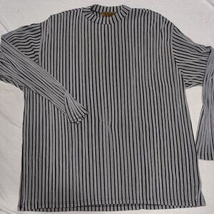 FUNKY FRANKY GRAY AND BLACK VERTICAL STRIPES LONG TUNIC RARE VINTAGE SIZE 3X